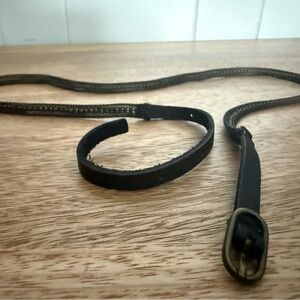 Black Leather and Chain Belt Size S